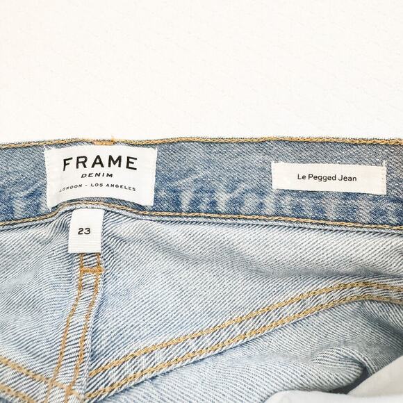 Frame Le Pegged Jean Light Wash Denim Ripped Size 23 - Picture 3 of 8